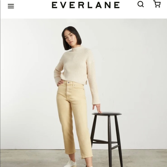 NWT Everlane Way High Jean in soybean tall - Picture 2 of 5